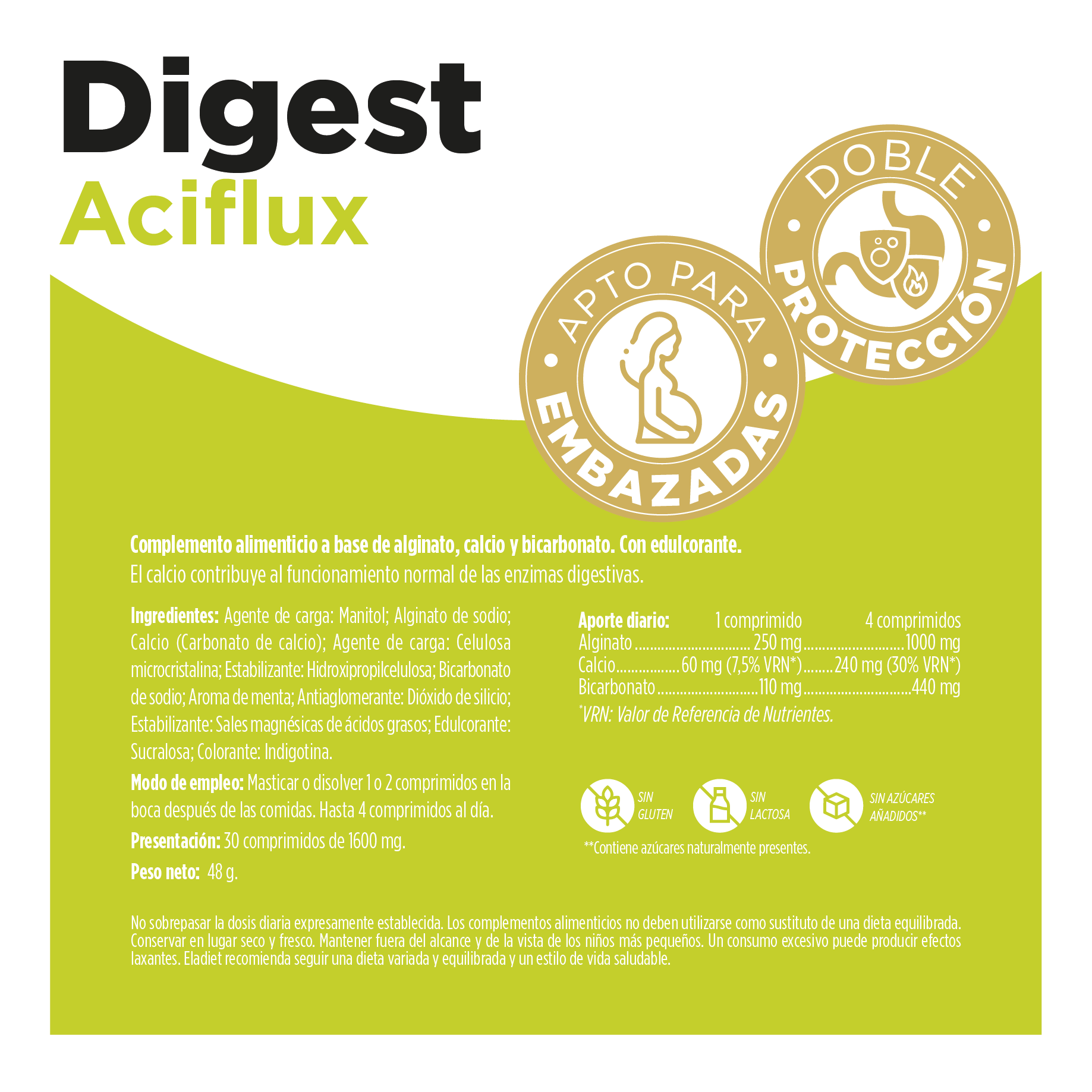 Digest AciFlux Protect 30 Comprimidos | Eladiet - Dietetica Ferrer