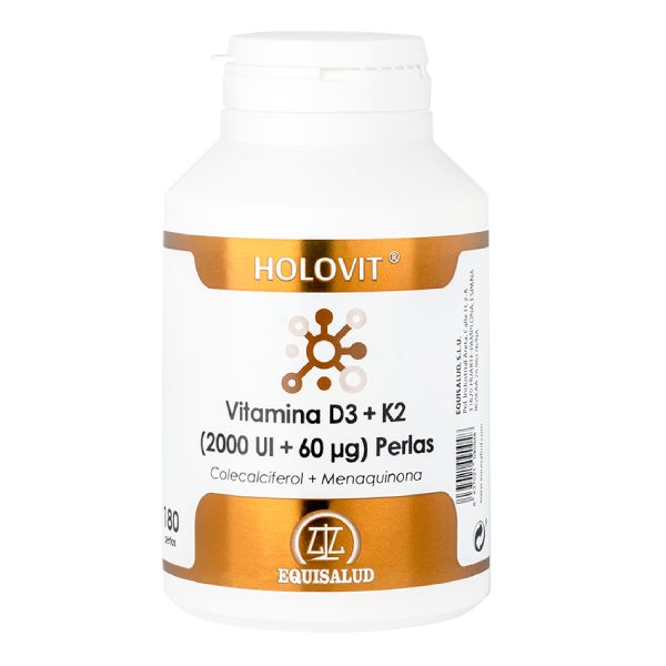 Holovit Vitamina D3 2.000 Ui + K2 60 µg (Colecalciferol + Menaquinona (Mk-7)) Perlas | Equisalud