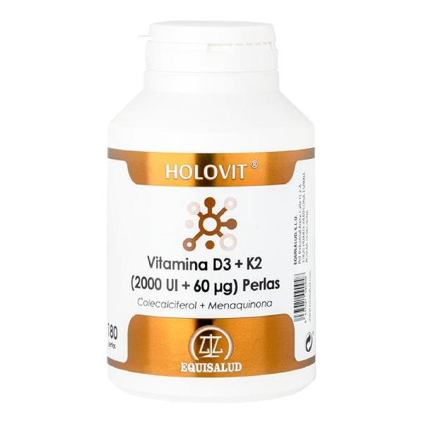 Holovit Vitamina D3 2.000 Ui + K2 60 µg (Colecalciferol + Menaquinona (Mk-7)) Perlas | Equisalud - Dietetica Ferrer