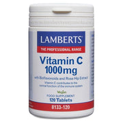 Vitamina C 1000 mg con Bioflavonoides y Escaramujo 120 Tabletas | Lamberts - Dietetica Ferrer
