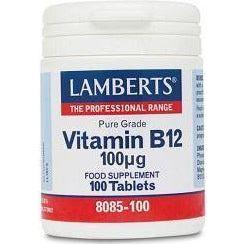 Vitamina B12 100 µg 100 Tabletas | Lamberts - Dietetica Ferrer