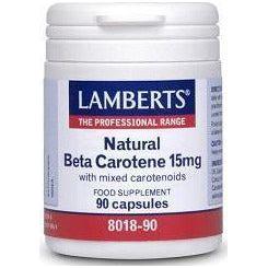 Beta Caroteno Natural 15 mg 90 Capsulas | Lamberts - Dietetica Ferrer