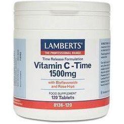 Vitamina C 1500 mg LS con Bioflavonoides y Escaramujo 120 Tabletas | Lamberts - Dietetica Ferrer