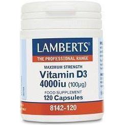 Vitamina D3 4000 UI (100 µg) 120 Capsulas | Lamberts - Dietetica Ferrer