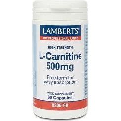 L Carnitina 500 mg 60 Capsulas | Lamberts - Dietetica Ferrer