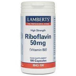Riboflavina 50 mg (Vitamina B2) 100 Capsulas | Lamberts - Dietetica Ferrer