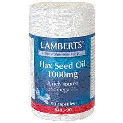 Aceite de semillas de Lino 1000 mg 90 Capsulas | Lamberts - Dietetica Ferrer