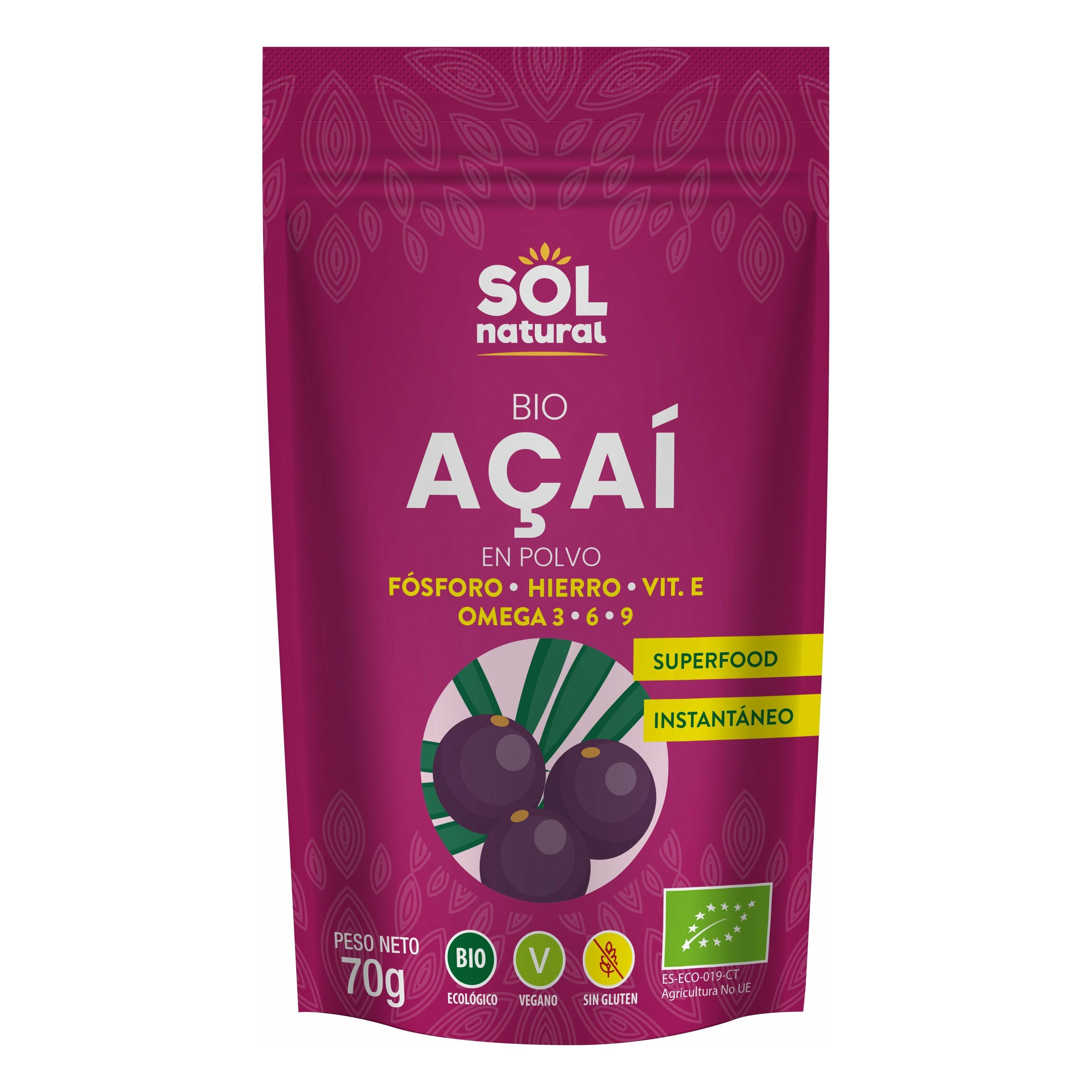 Açai en Polvo Bio 70 gr | Sol Natural - Dietetica Ferrer