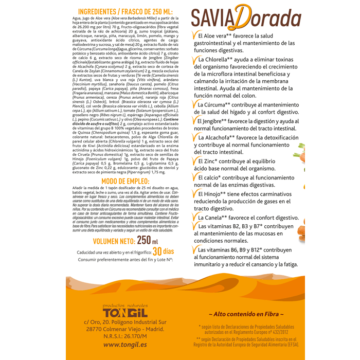 Aktidrenal Savia Dorada 250 ml | Tongil - Dietetica Ferrer