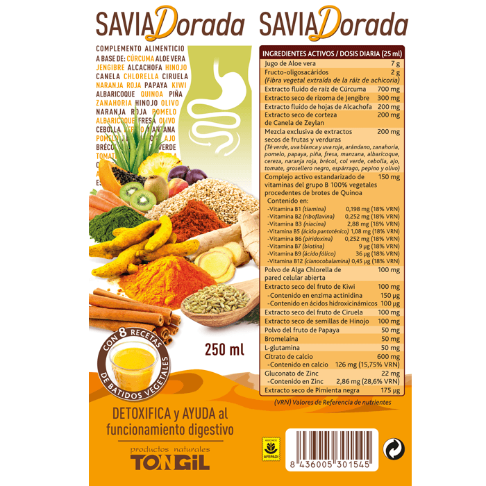 Aktidrenal Savia Dorada 250 ml | Tongil - Dietetica Ferrer