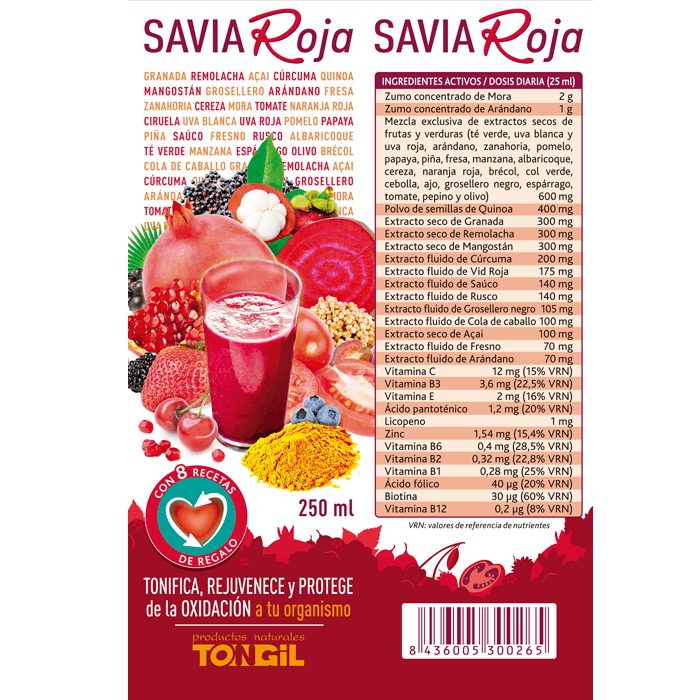 Aktidrenal Savia Roja 250 ml | Tongil - Dietetica Ferrer
