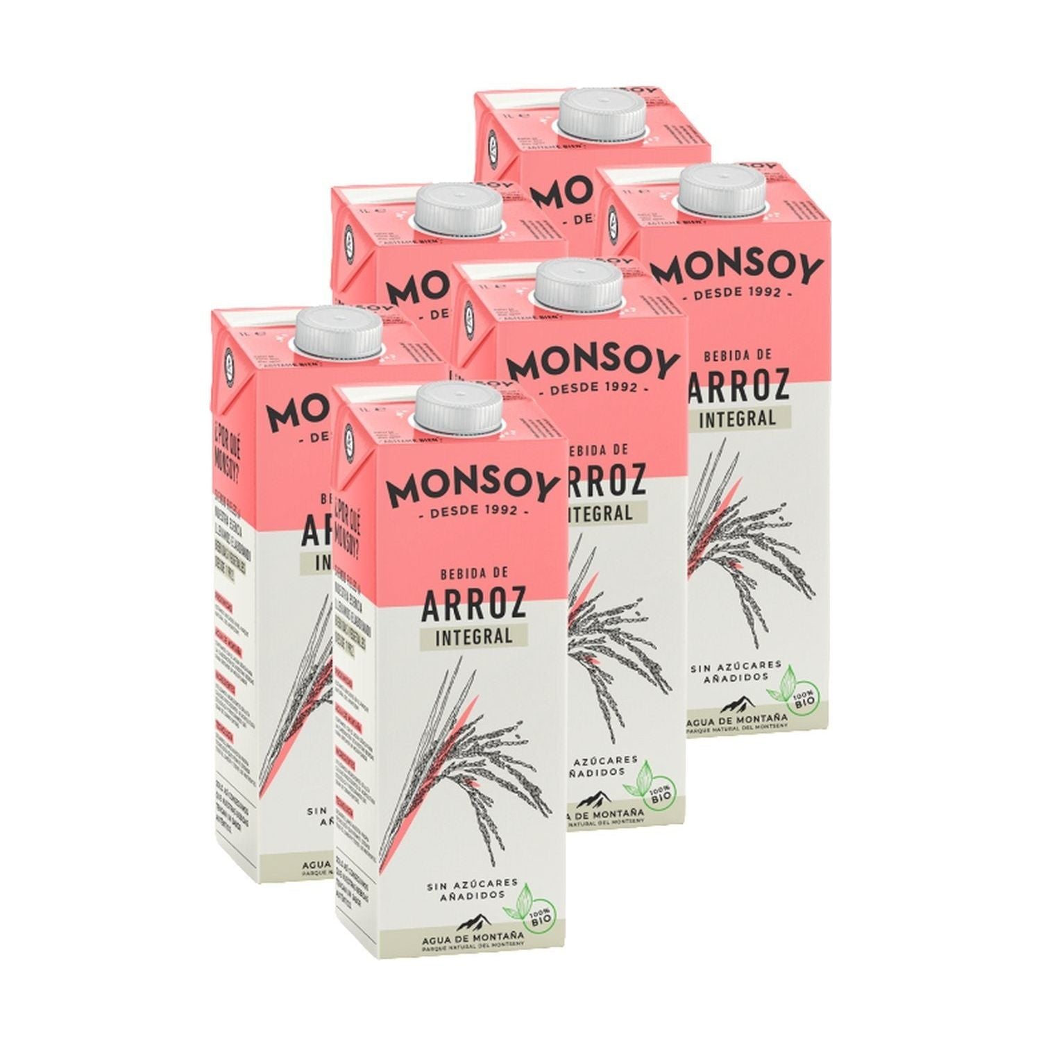 Bebida de Arroz Integral Bio 1 Litro Pack de 6 | Monsoy - Dietetica Ferrer