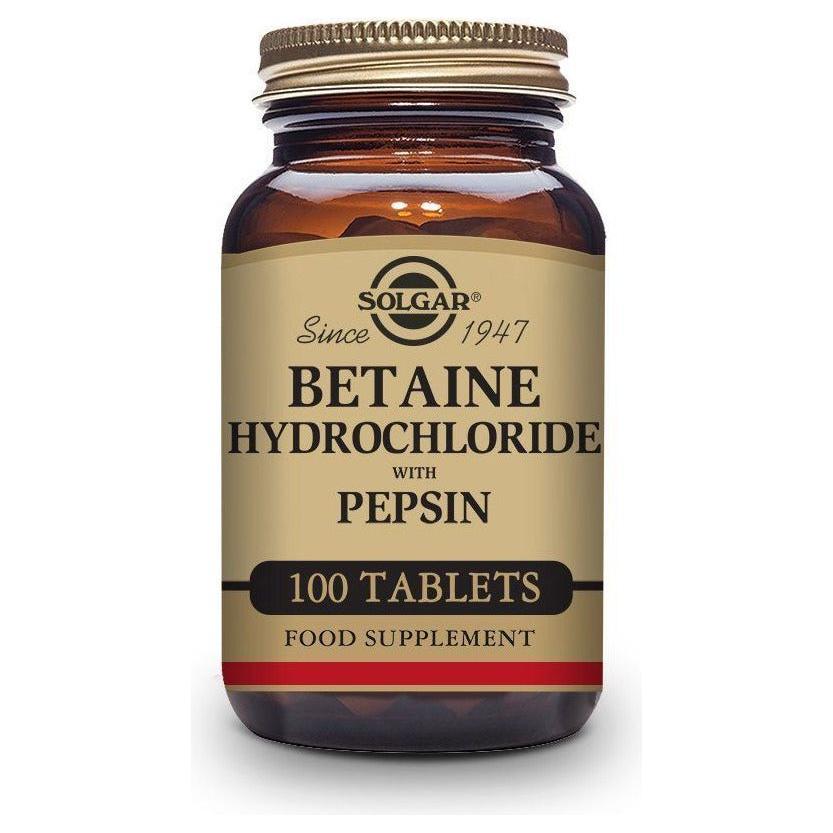 Betain Hidrochloride With Pepsin 100 Comprimidos | Solgar - Dietetica Ferrer