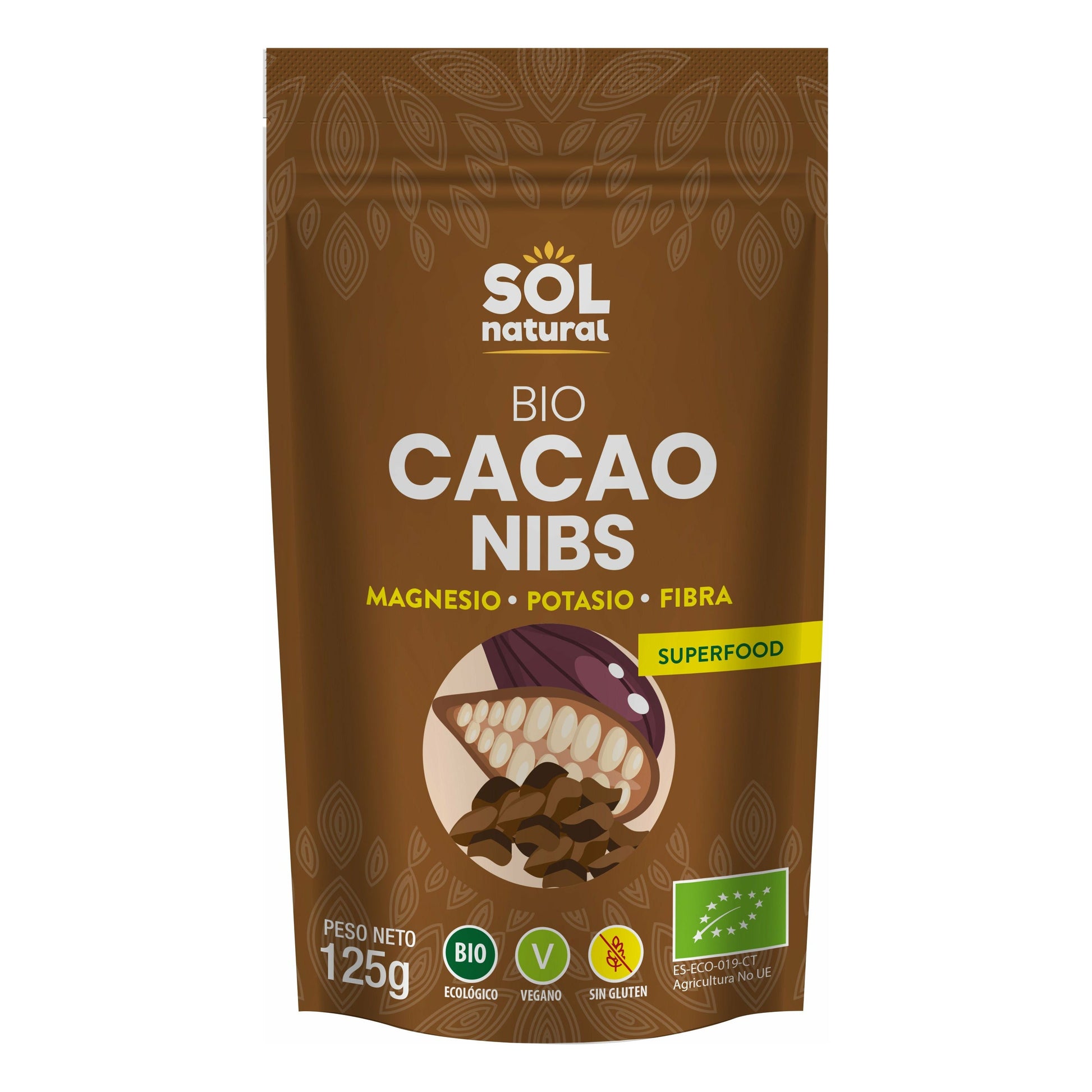 Cacao Nibs Crudo Raw Bio 125 gr | Sol Natural - Dietetica Ferrer