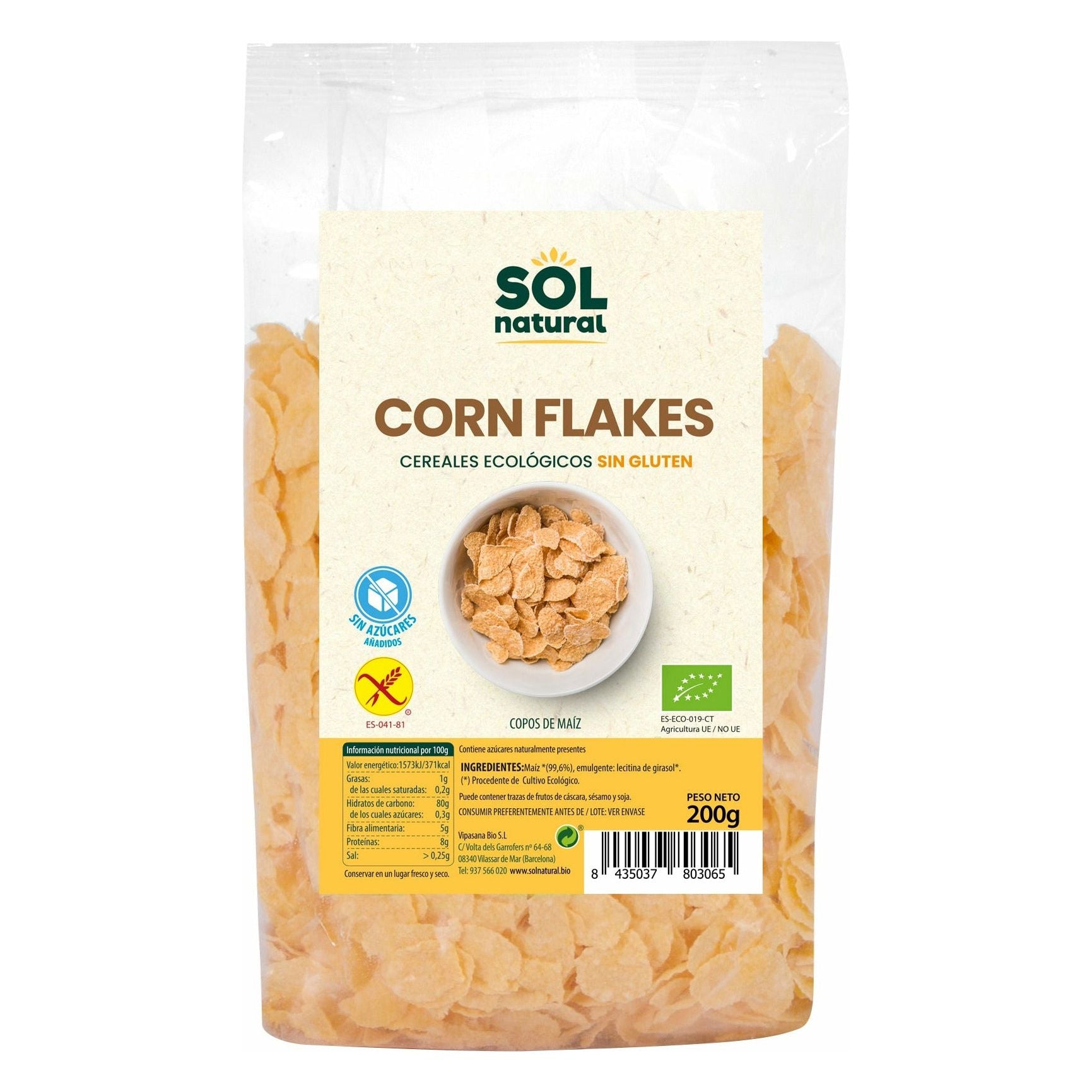 Cereales Korn Flakes Con Cebada Malteada Bio 150 gr | Sol Natural - Dietetica Ferrer