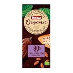 Chocolate Negro 90% Cacao Criollo Bio 100 gr | Torras - Dietetica Ferrer