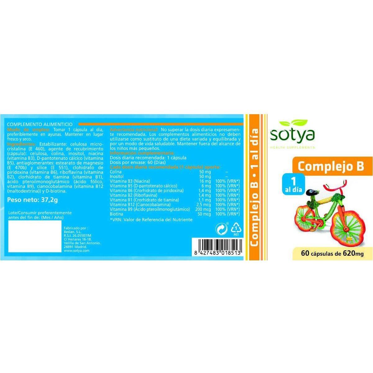 Complejo B 600 mg 60 Capsulas | Sotya - Dietetica Ferrer