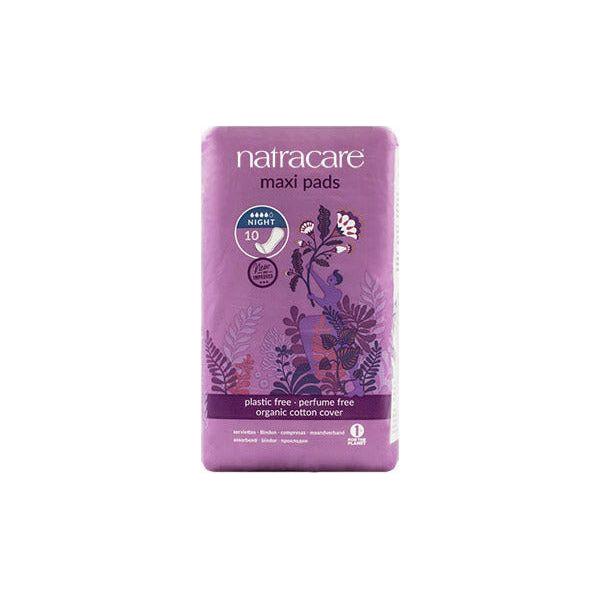Compresa de noche Maxi Pads 10 unidades | Natracare - Dietetica Ferrer