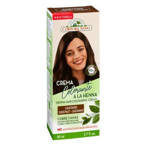 Crema Colorante Henna Castaño 80 ml | Corpore Sano - Dietetica Ferrer