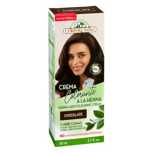 Crema Colorante Henna Chocolate 80 ml | Corpore Sano - Dietetica Ferrer