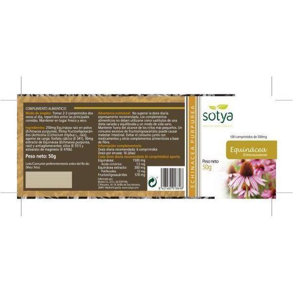 Equinacea 100 Comprimidos | Sotya - Dietetica Ferrer