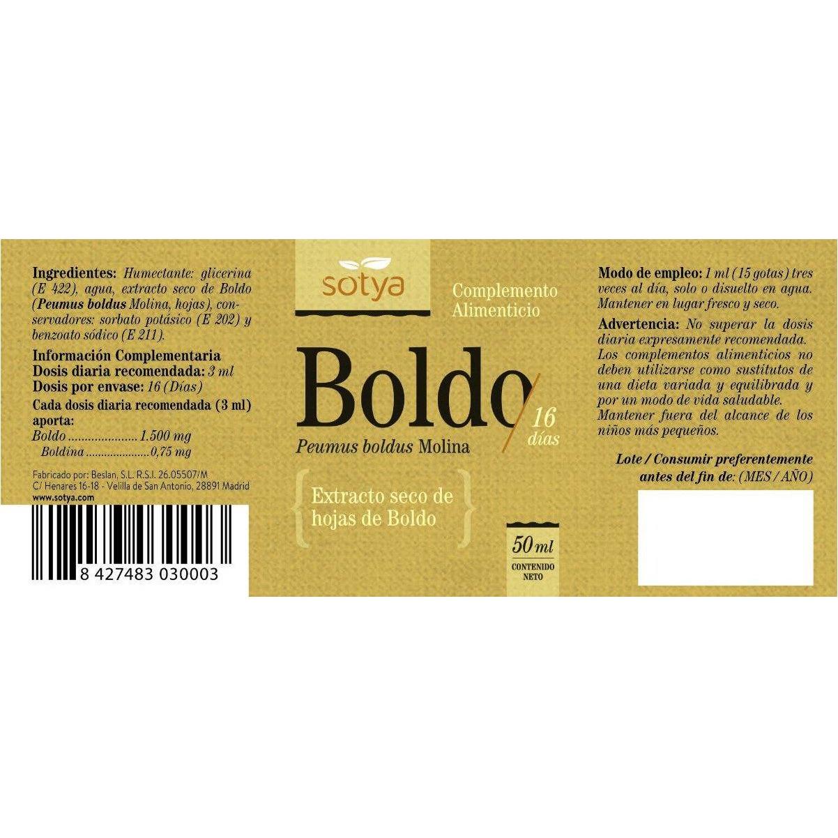 Extracto de Boldo 60 ml | Sotya - Dietetica Ferrer