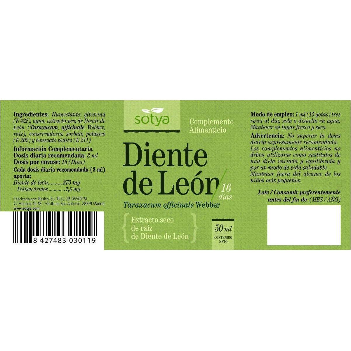 Extracto de Diente de Leon 50 ml | Sotya - Dietetica Ferrer