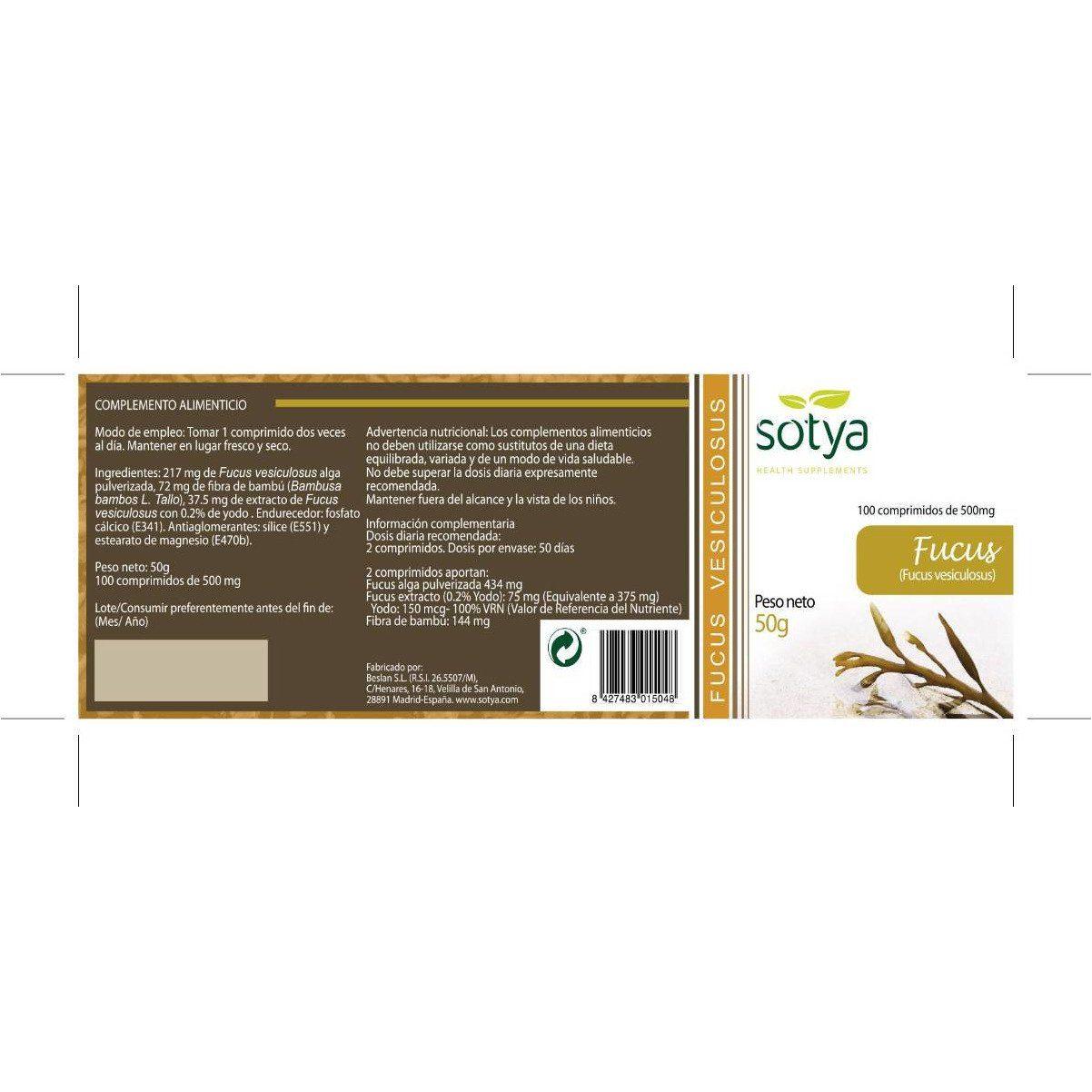 Fucus 100 Comprimidos | Sotya - Dietetica Ferrer