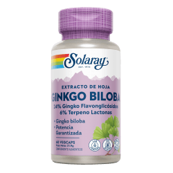 Ginkgo Biloba 60 Mg 60 Capsulas | Solaray - Dietetica Ferrer
