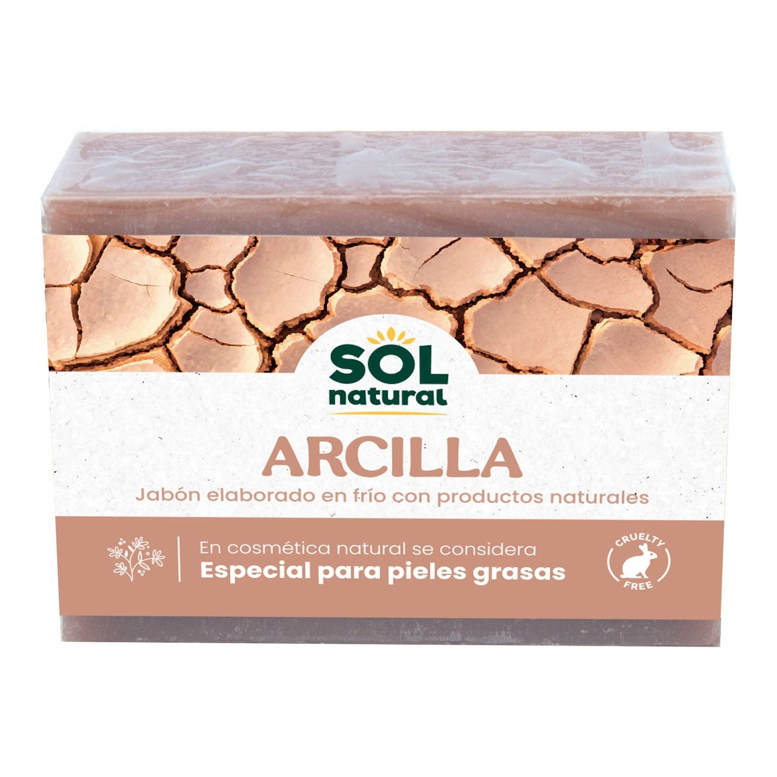 Jabon Natural de Arcilla 100 gr | Sol Natural - Dietetica Ferrer