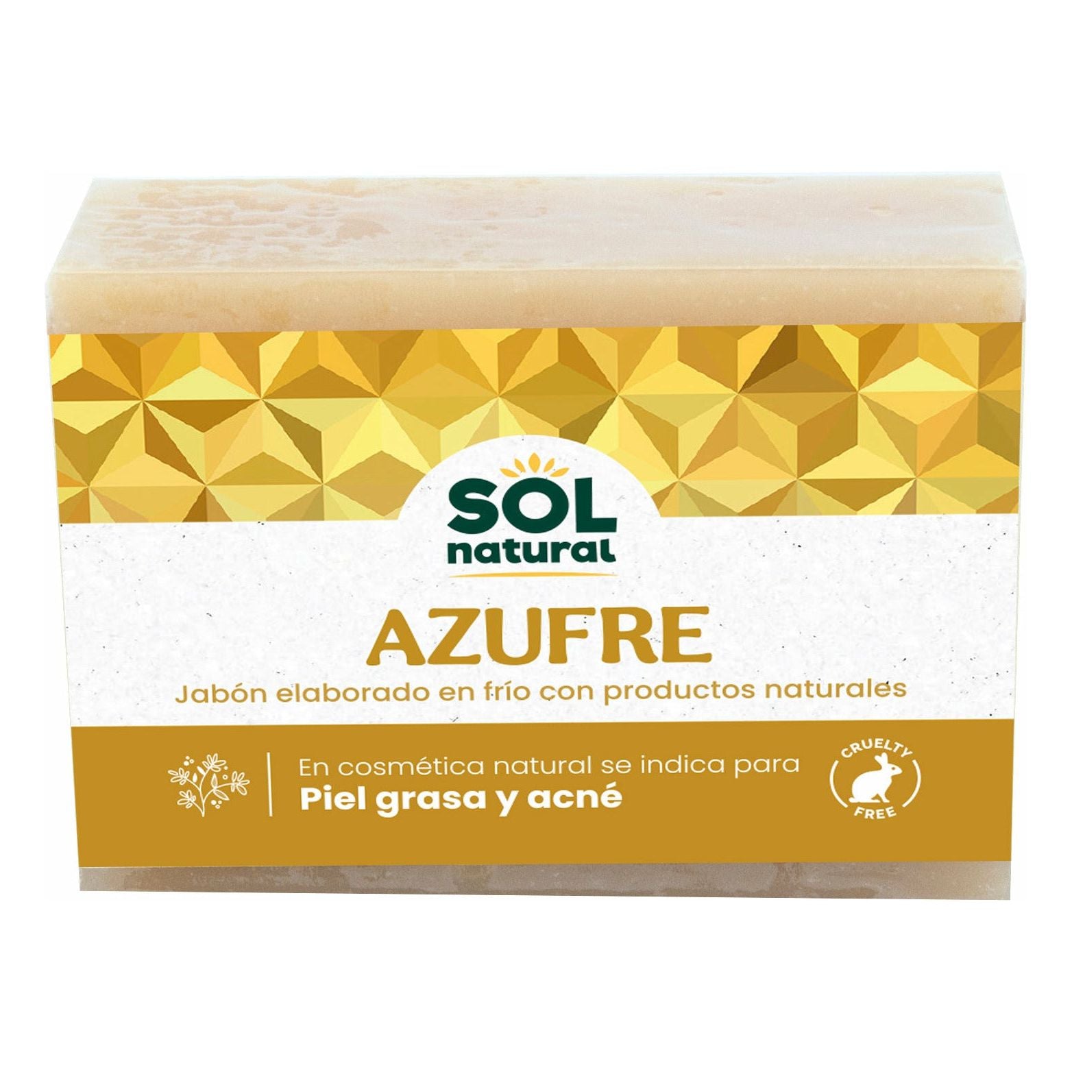 Jabon Natural de Azufre 100 gr | Sol Natural - Dietetica Ferrer