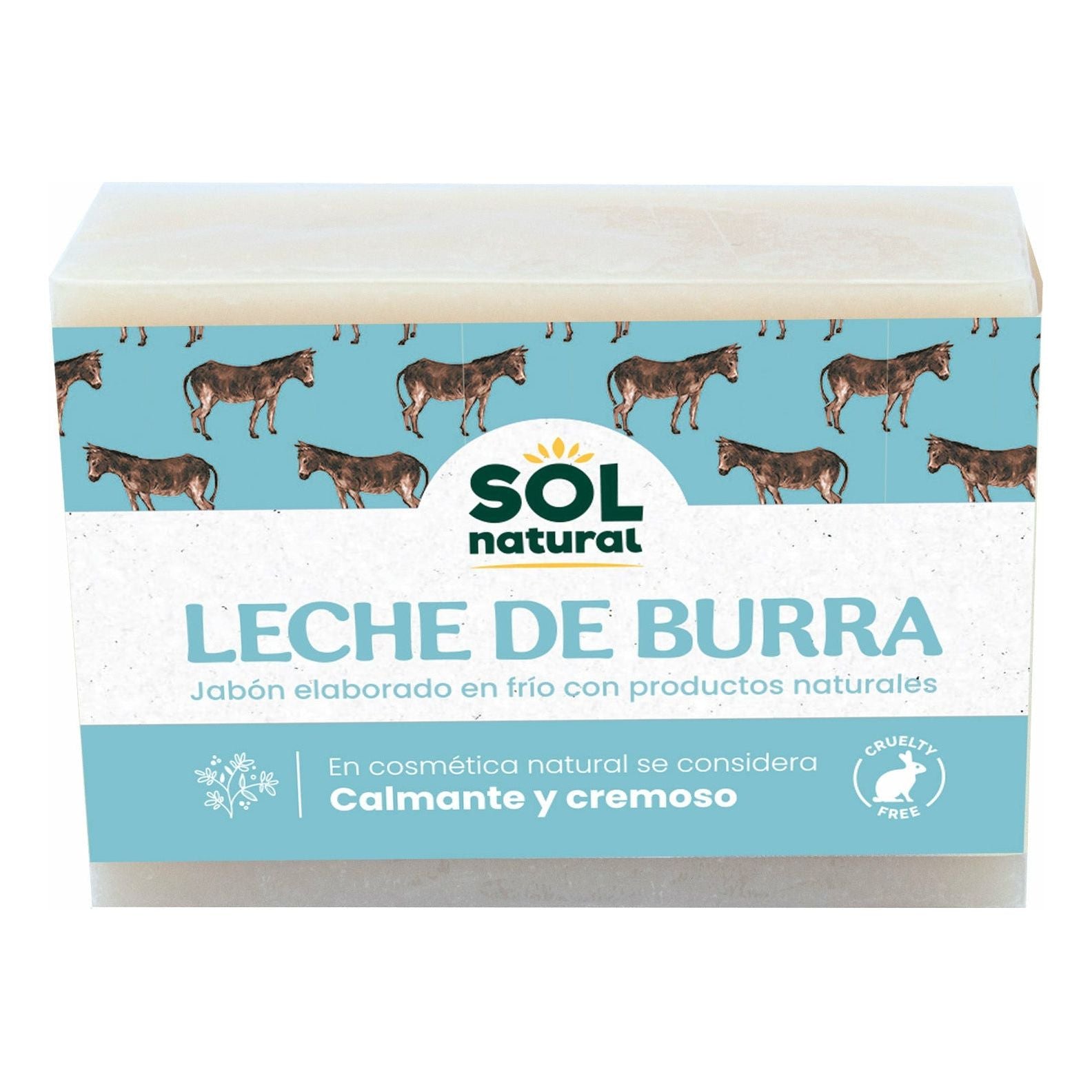 Jabon Natural de Leche de Burra 100 gr | Sol Natural - Dietetica Ferrer