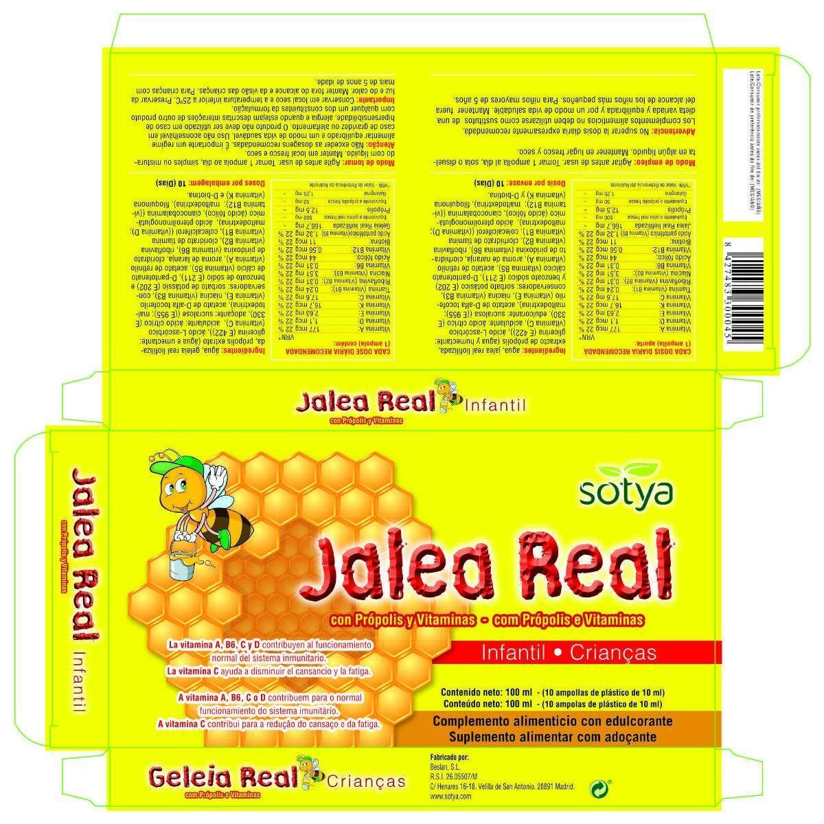 Jalea Real Infantil 20 Ampollas | Sotya - Dietetica Ferrer