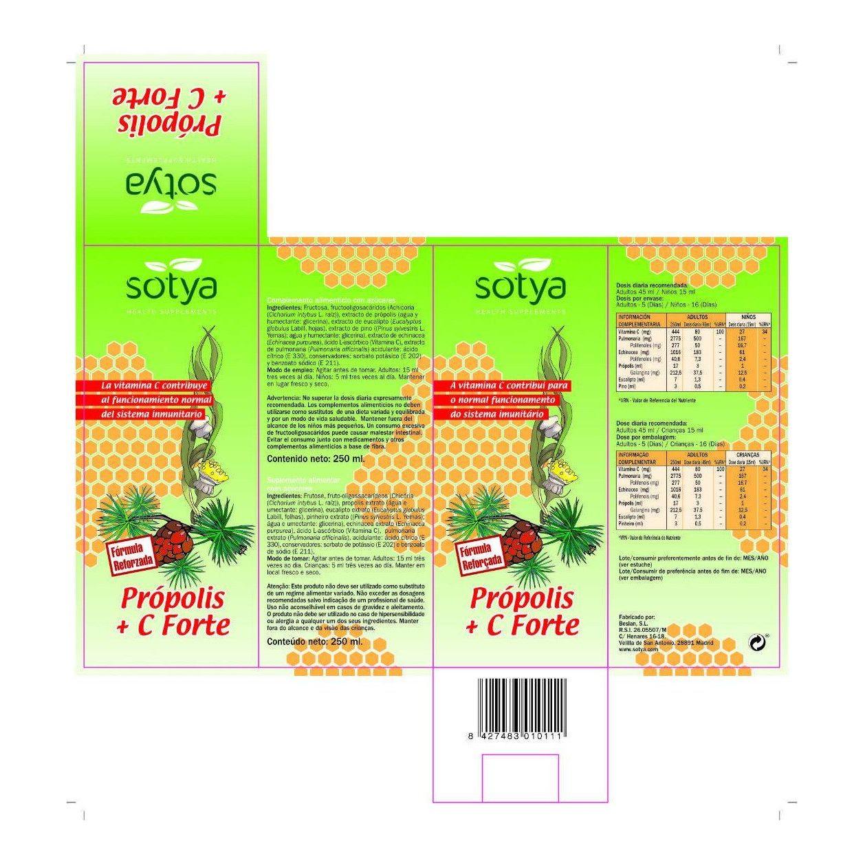 Jarabe Propoleo con Vitamina C 250 ml | Sotya - Dietetica Ferrer