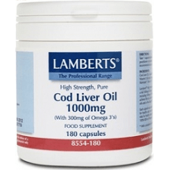 Aceite de Higado de Bacalao 1000mg 180 Capsulas | Lamberts - Dietetica Ferrer
