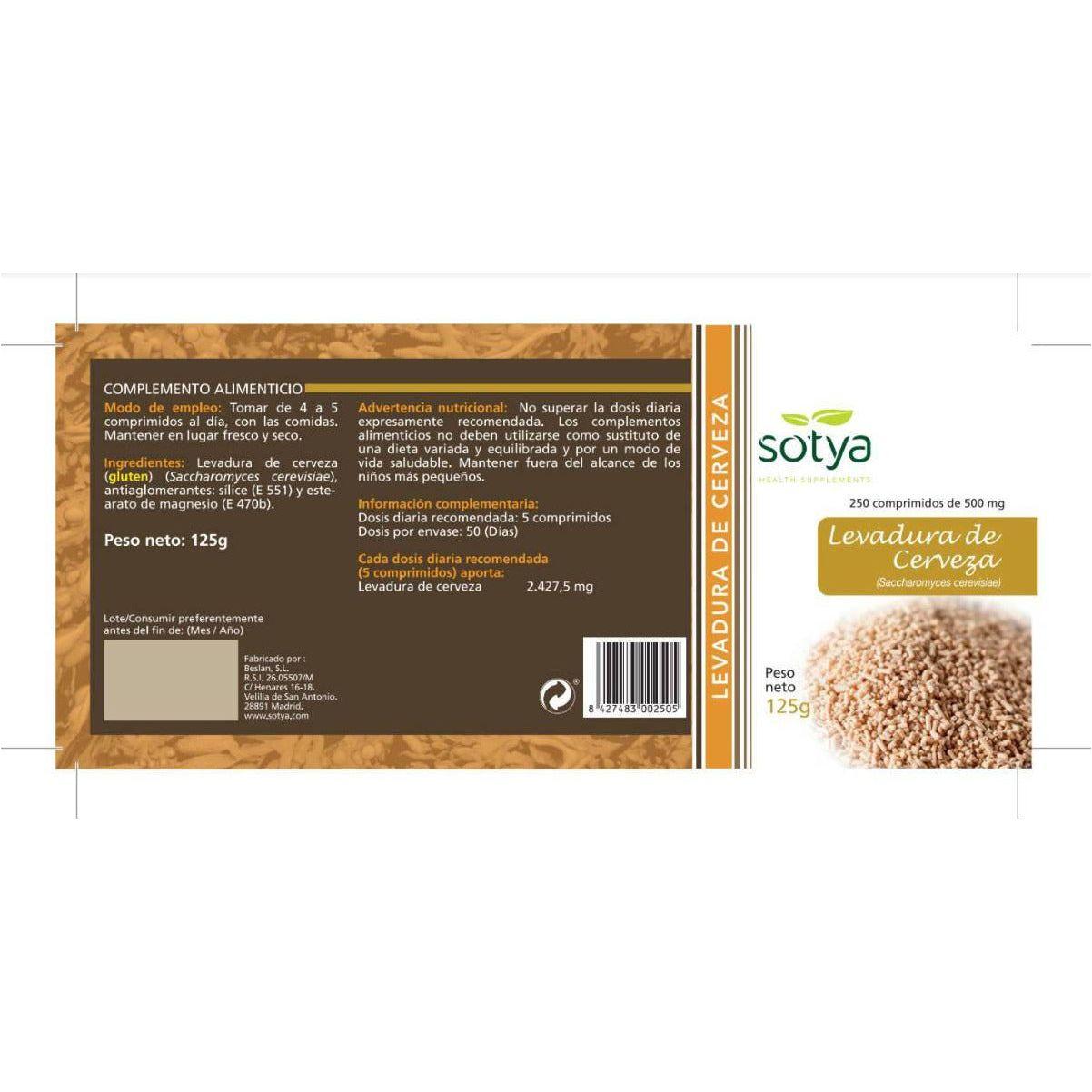 Levadura de Cerveza Comprimidos | Sotya - Dietetica Ferrer