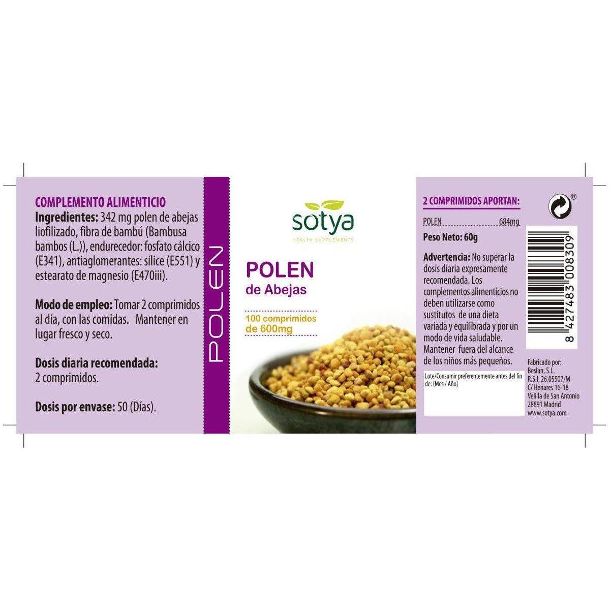 Polen 100 Comprimidos | Sotya - Dietetica Ferrer