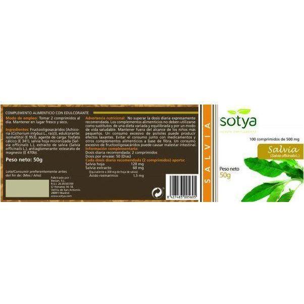 Salvia 100 Comprimidos | Sotya - Dietetica Ferrer