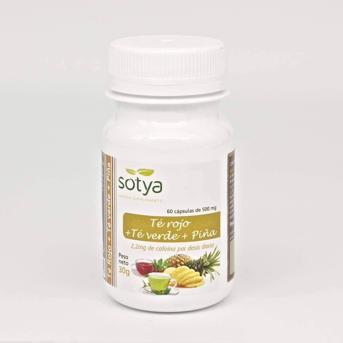 Te Verde con Te Rojo y Piña 500 mg 60 Capsulas | Sotya - Dietetica Ferrer