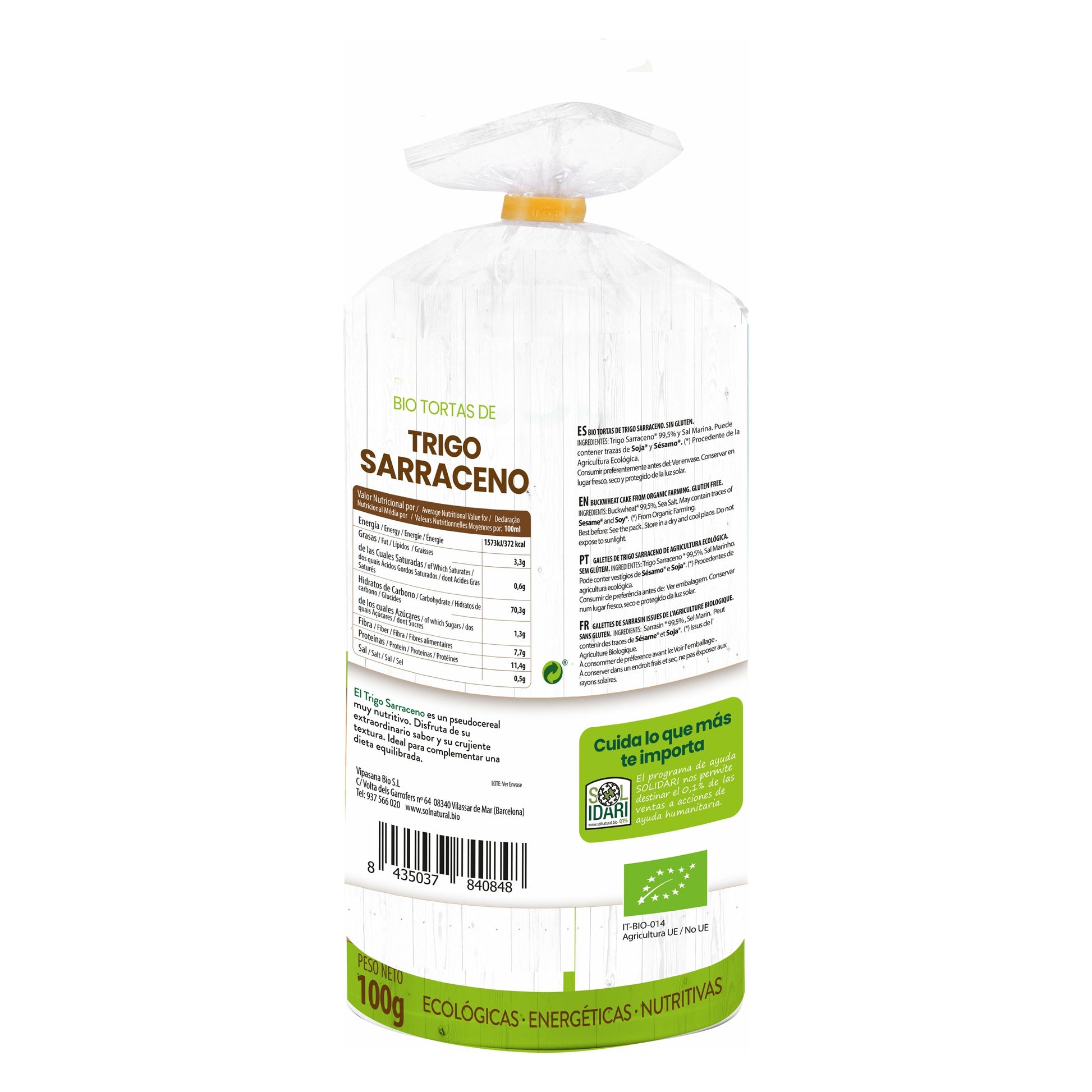 Tortas de Trigo Sarraceno Bio 100 gr | Sol Natural - Dietetica Ferrer
