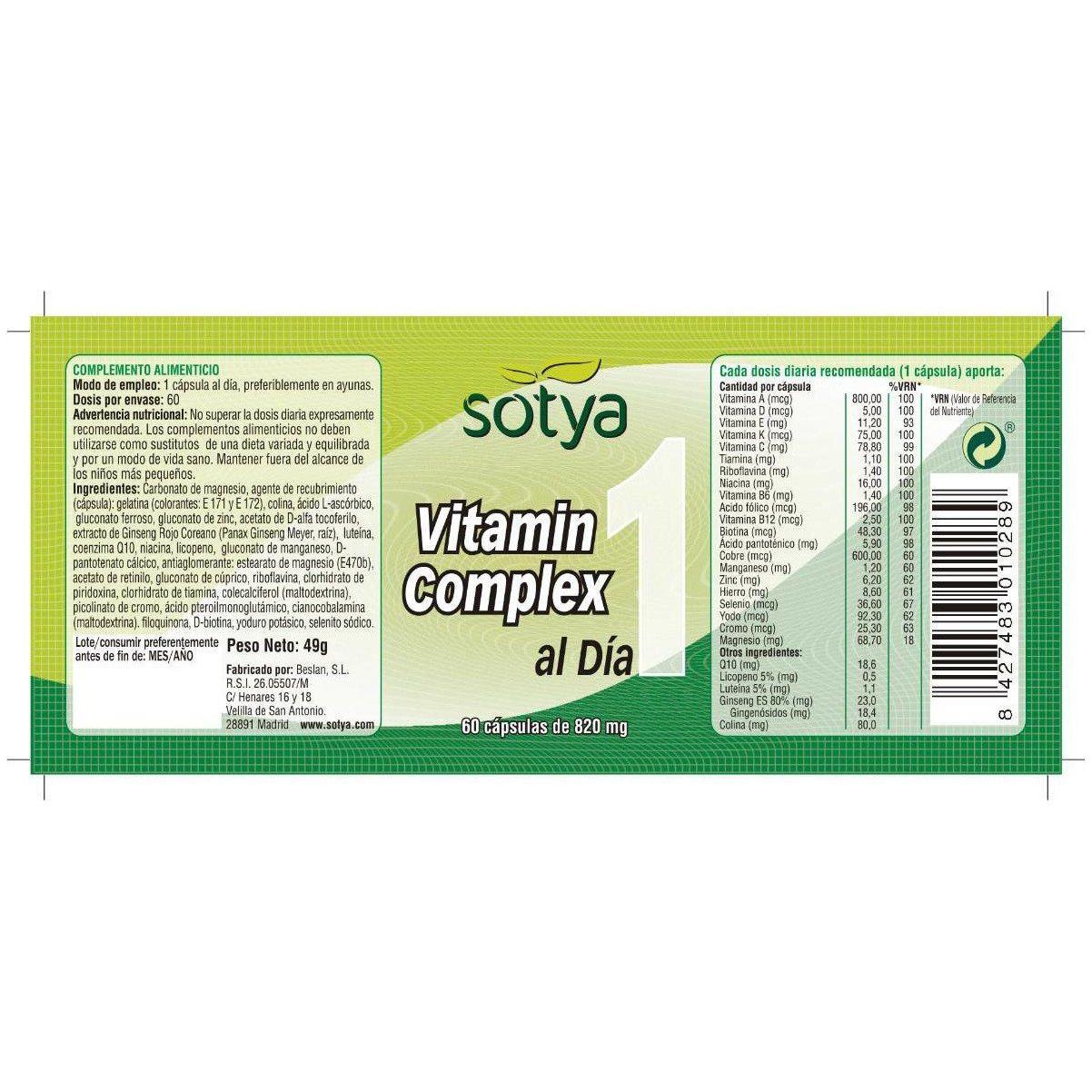 Vitamin Complex 60 Capsulas | Sotya - Dietetica Ferrer