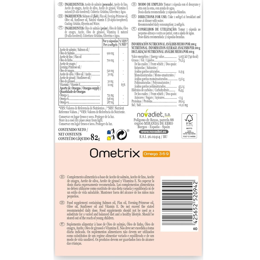 Ometrix 60 cápsulas | Novadiet - Dietetica Ferrer