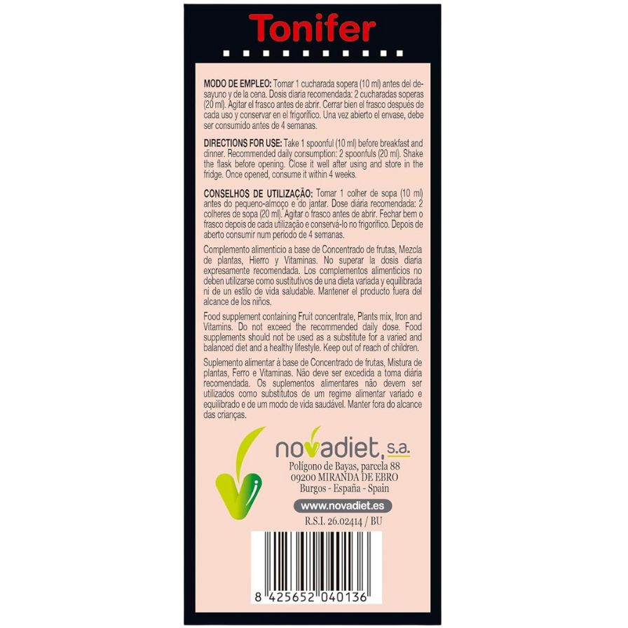 Tonifer 250 ml | Novadiet - Dietetica Ferrer