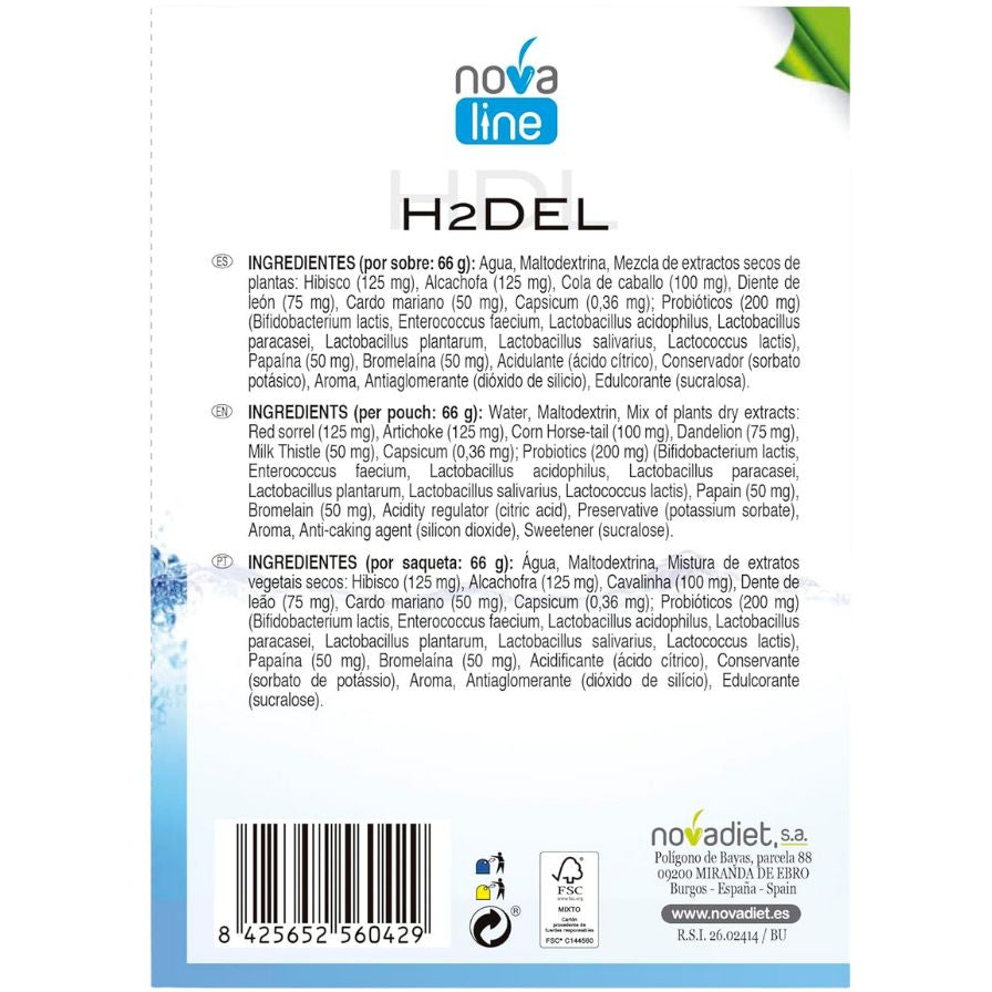 H2Del 10 sobres | Novadiet - Dietetica Ferrer