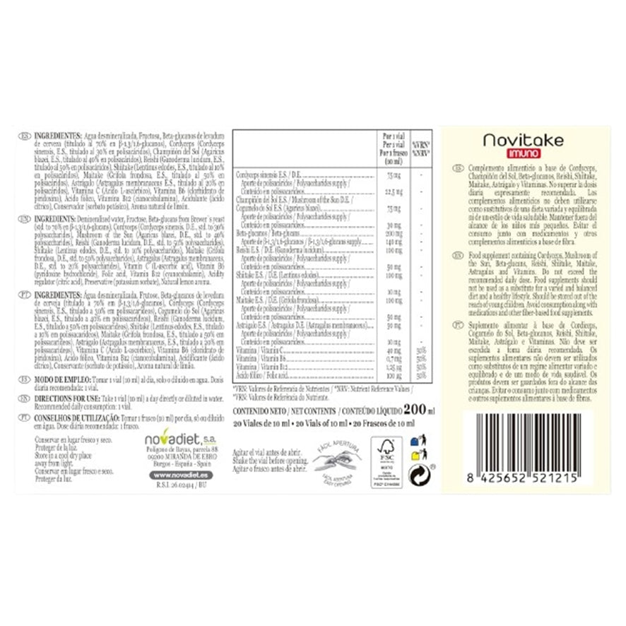 Novitake Imuno 20 viales | Novadiet - Dietetica Ferrer
