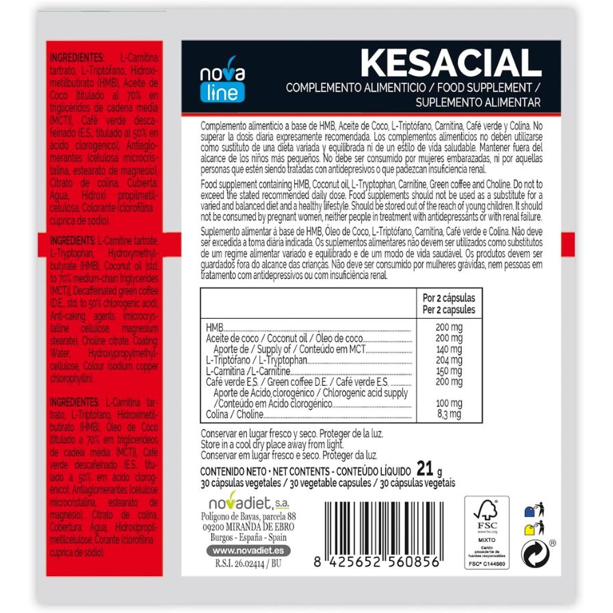 Kesacial 30 cápsulas | Novadiet - Dietetica Ferrer