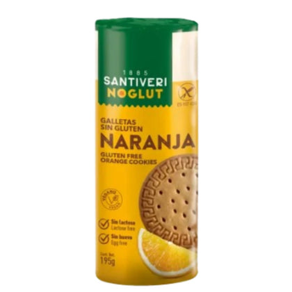 Noglut Galletas Digestive Naranja 195 gr | Santiveri - Dietetica Ferrer