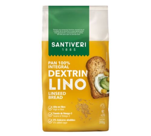 Pan Dextrin Con Lino 300 gr | Santiveri - Dietetica Ferrer