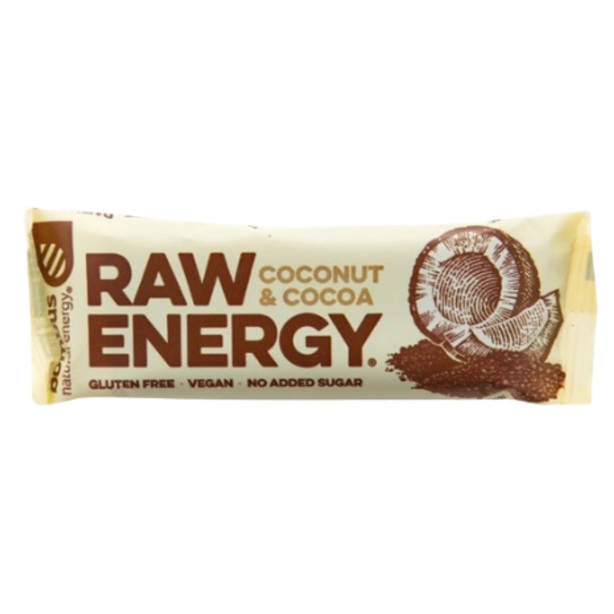 Barritas Raw Energy Coco y Cacao Caja 20 | Bombus - Dietetica Ferrer