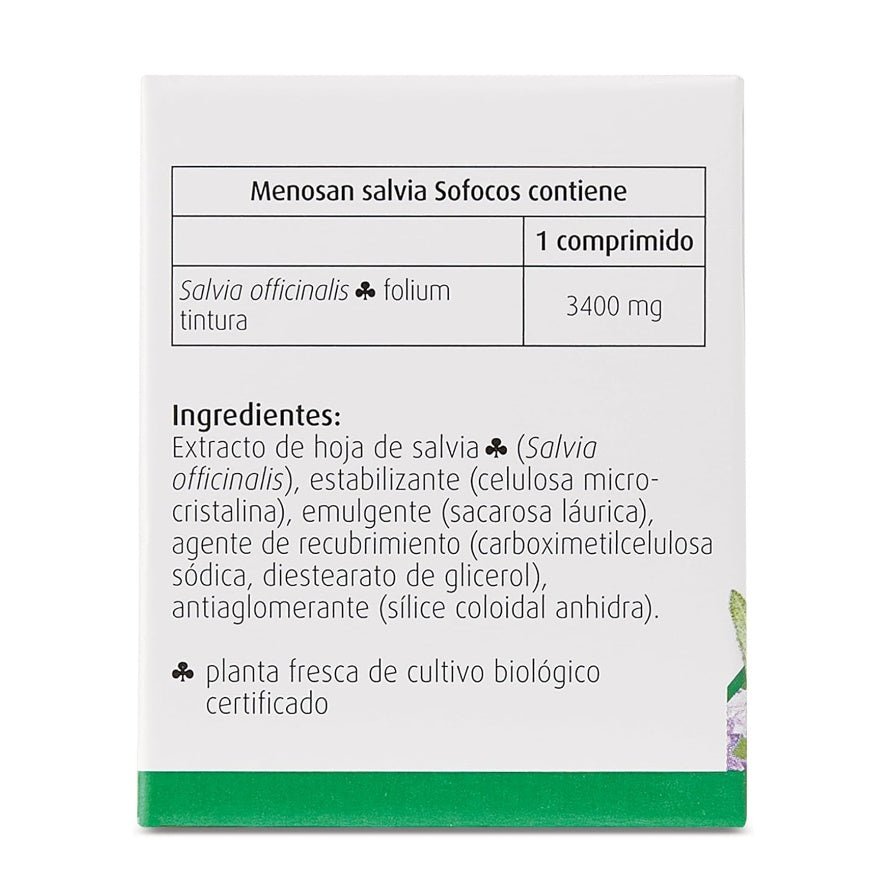 Menosan Salvia Sofocos 30 Comprimidos | A Vogel - Dietetica Ferrer